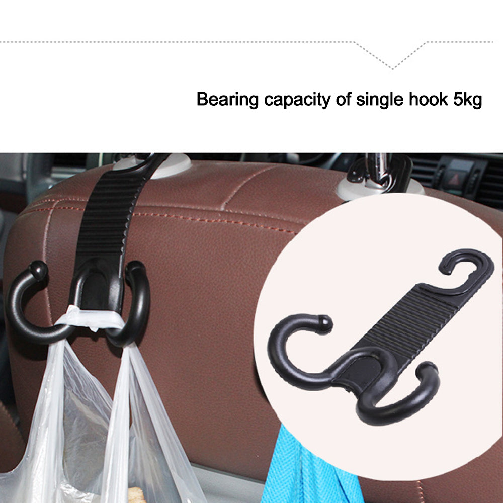 2Pcs Groceries Storage Headrest Hanger Plastic Car Back Seat Bag Holder Double Hooks 2Pcs Groceries Storage Headrest Hanger Plastic Car Back Seat Bag Holder Double Hooks
